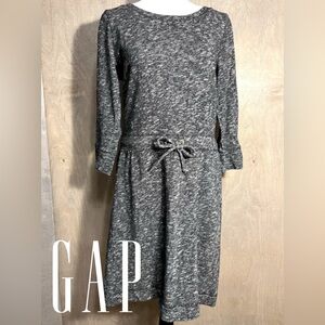 GAP Black & White Marled Knit Sweatshirt Dress M
